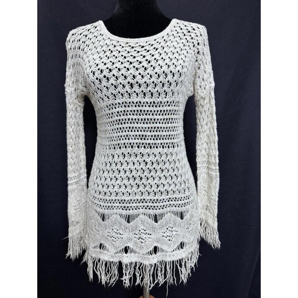 Rue21 Womens Crochet Boho Long Sleeve Top Festival Beachy Fairycore XS